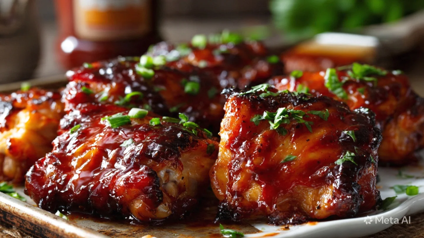 Juicy Oven Baked BBQ Chicken Thighs