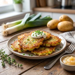 Leek Potato Pancakes & Delicious and Easy