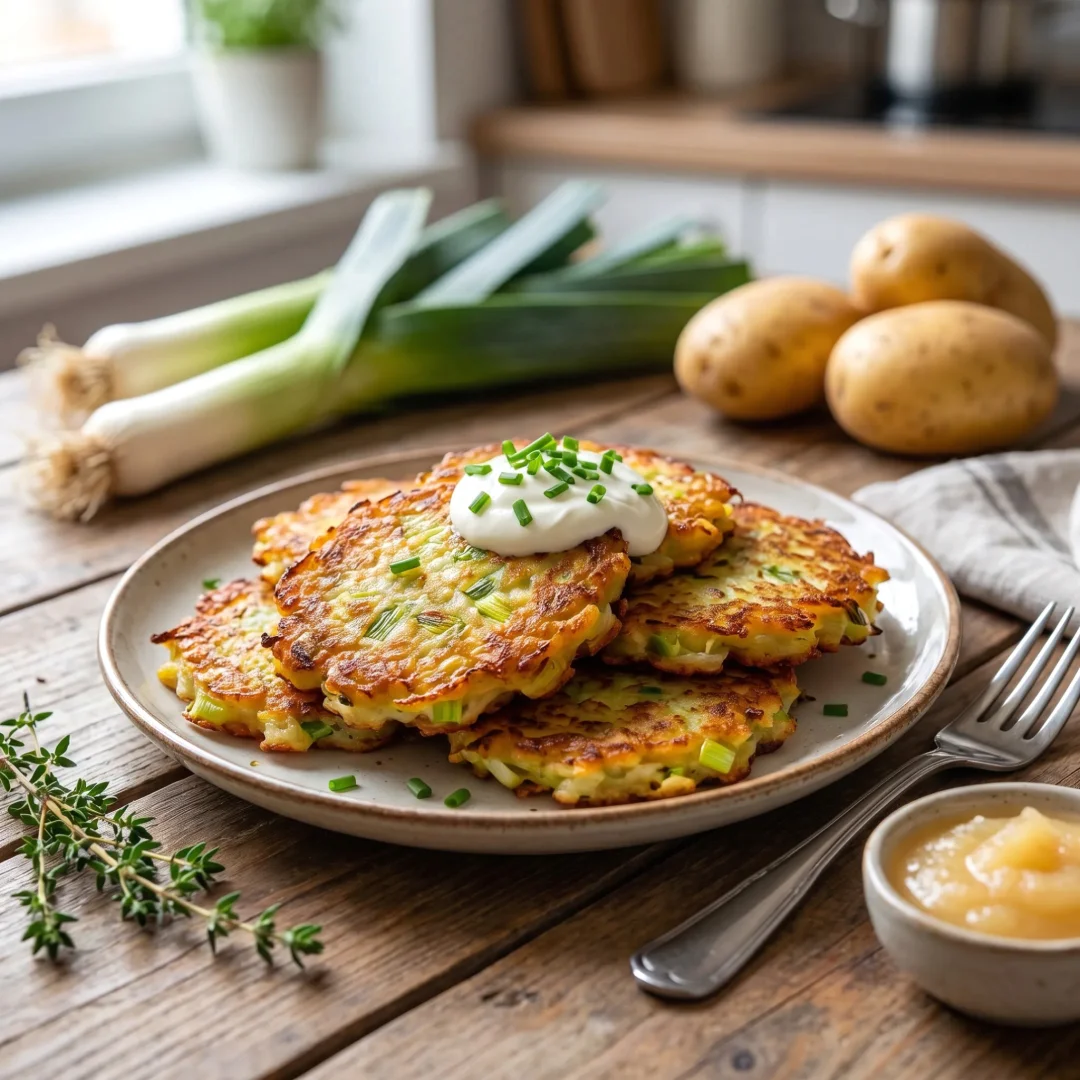 Leek Potato Pancakes & Delicious and Easy