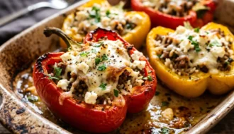 Mediterranean stuffed bell peppers