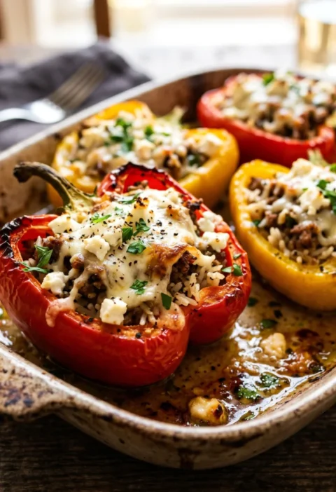 Mediterranean stuffed bell peppers