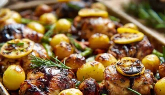 One Pan Lemon Balsamic Chicken and Potatoes - One Pan Lemon Balsamic Chicken and Potatoes