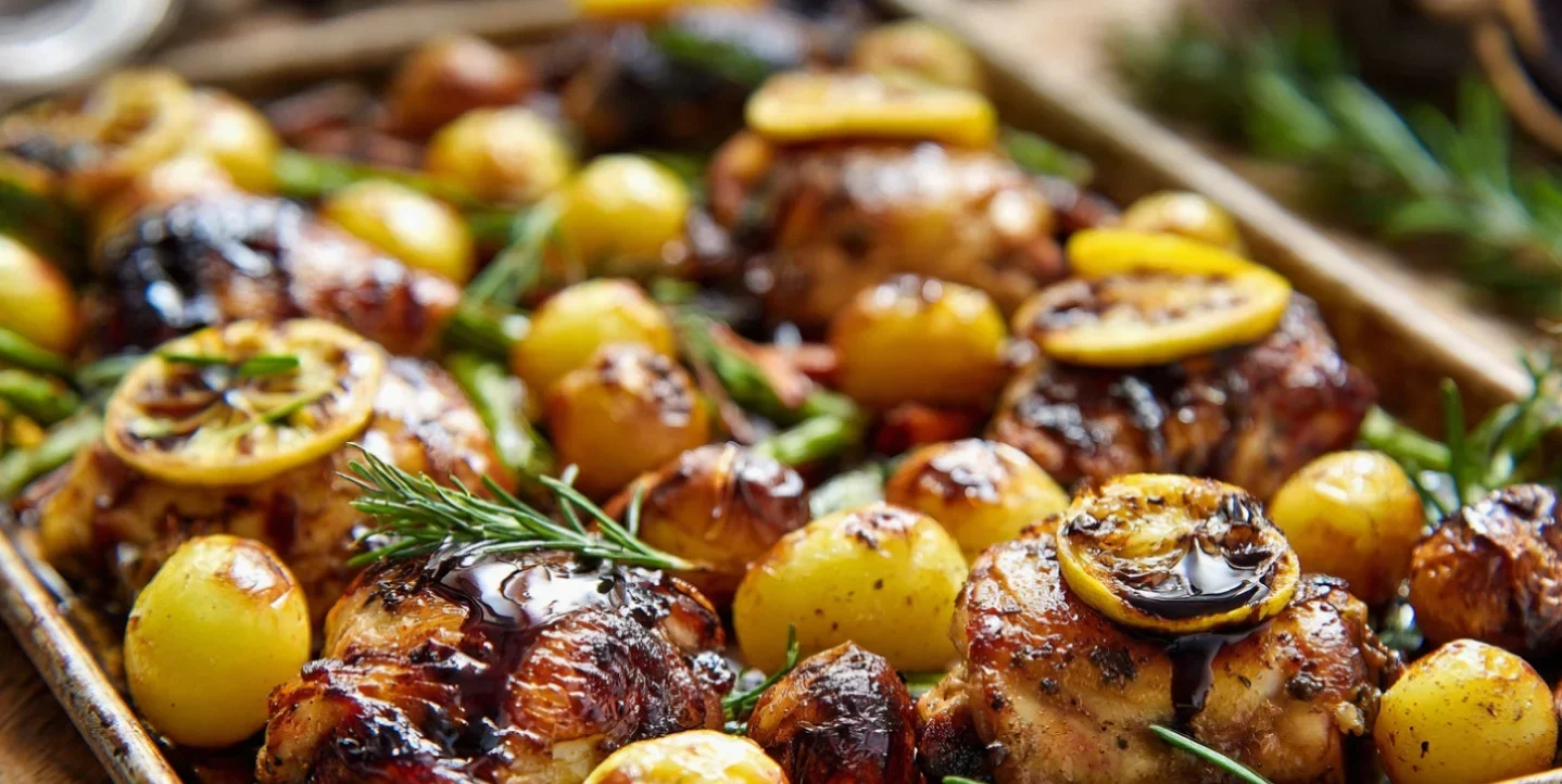 One Pan Lemon Balsamic Chicken and Potatoes