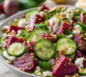 Refreshing Cucumber Beet Salad with Zesty Vinaigrette
