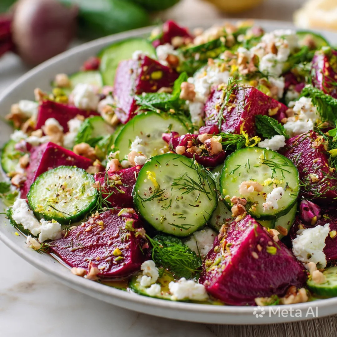 Refreshing Cucumber Beet Salad with Zesty Vinaigrette