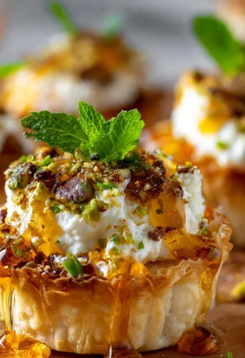 Ricotta Pistachio Honey Bites