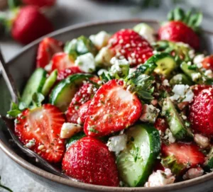 Strawberry Cucumber Feta Salad & Easy and Delightful