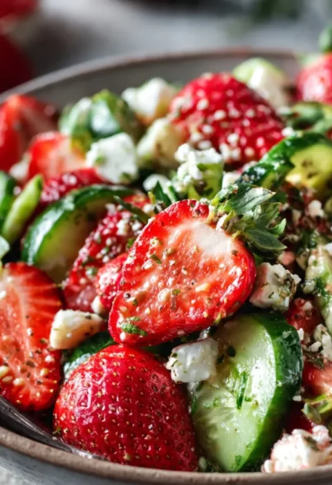 Strawberry Cucumber Feta Salad