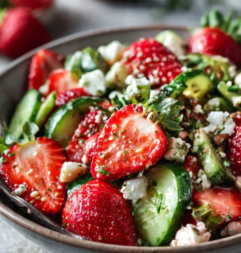 Strawberry Cucumber Feta Salad