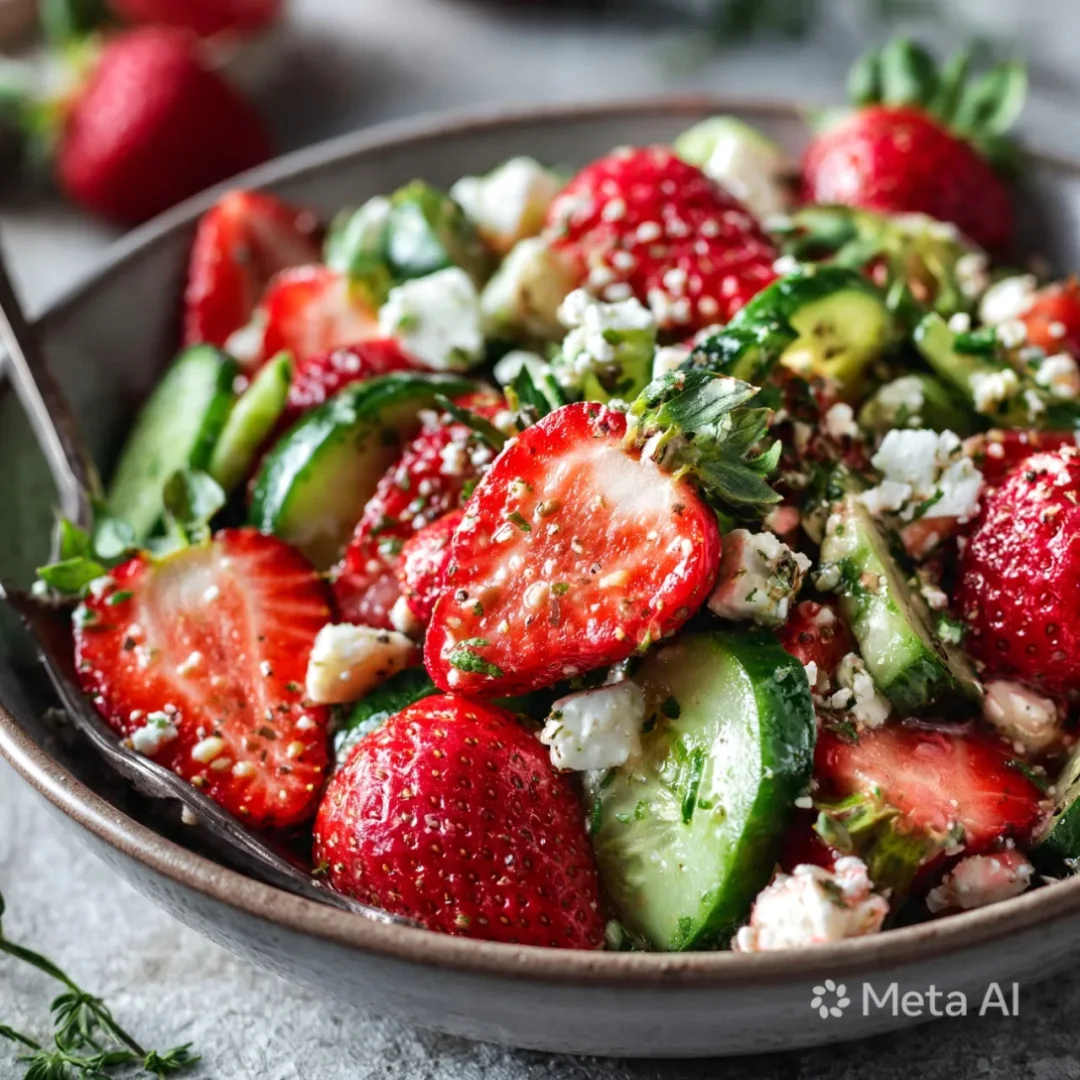 Strawberry Cucumber Feta Salad