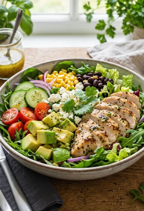 Healthy Weight Loss Salad with Chicken & Avocado