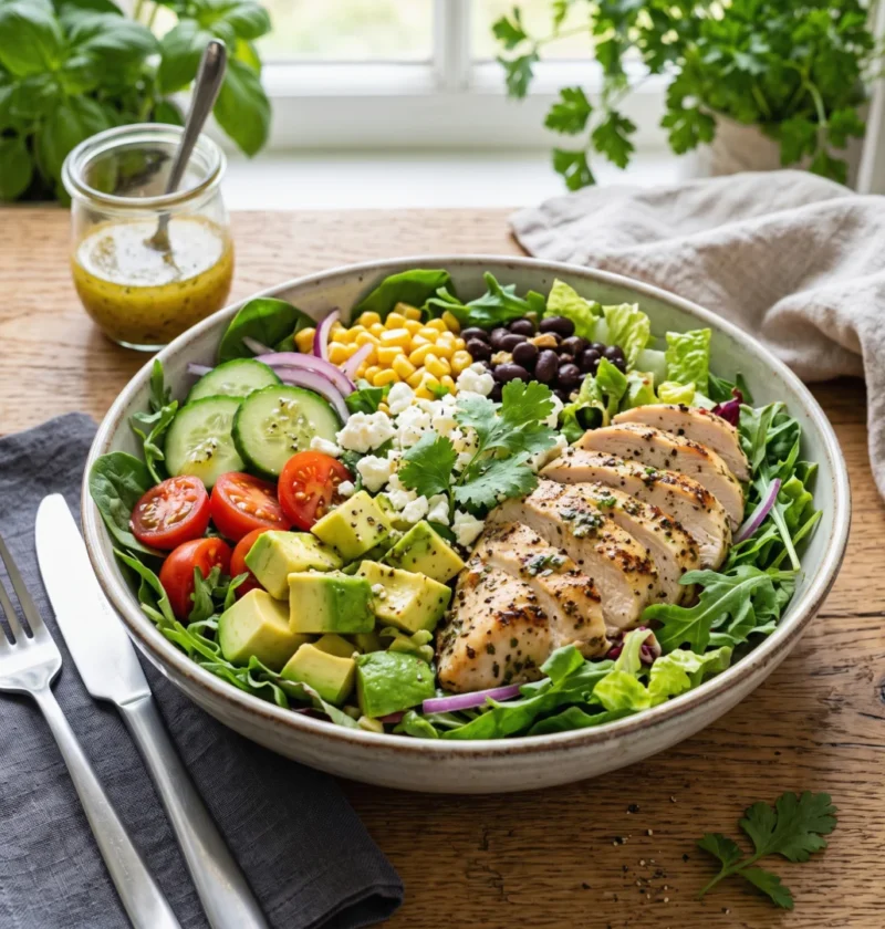 Healthy Weight Loss Salad with Chicken & Avocado