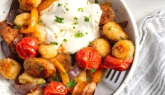 Baked Sheet Pan Gnocchi With Chicken Sausage
