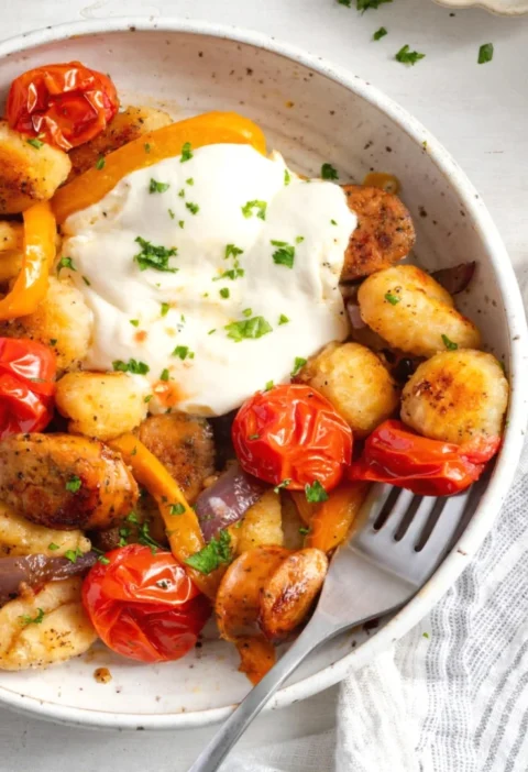 Baked Sheet Pan Gnocchi With Chicken Sausage