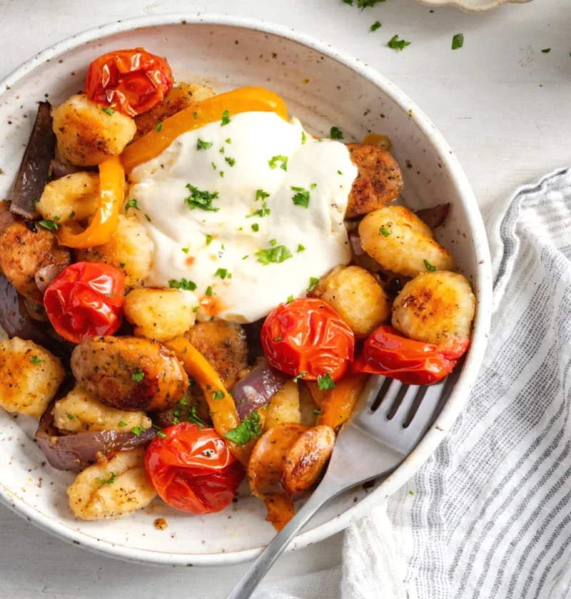 Baked Sheet Pan Gnocchi With Chicken Sausage