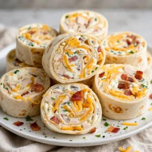 Chicken Bacon Ranch Pinwheels & Easy and Tasty