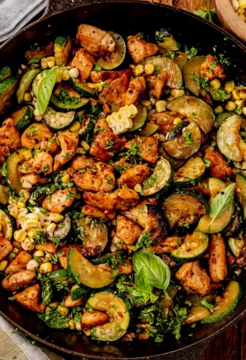 Chicken Zucchini Skillet with Corn