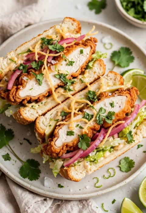 Crispy Cilantro Lime Chicken Sandwich