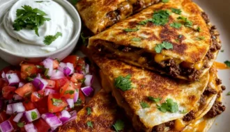 Crispy Mexican Smashburger Quesadillas
