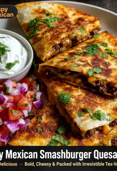 Crispy Mexican Smashburger Quesadillas