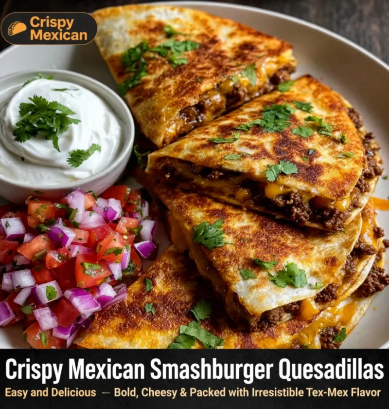 Crispy Mexican Smashburger Quesadillas
