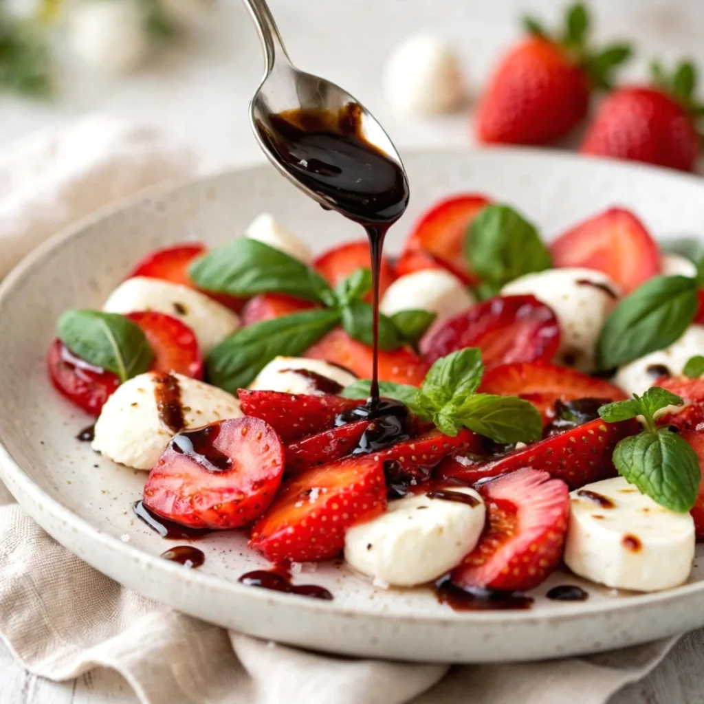 Easy and Delicious Balsamic Strawberry Caprese - Easy and Delicious Balsamic Strawberry Caprese