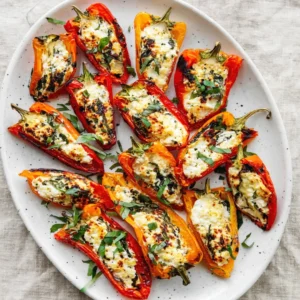 Easy and Delicious Goat Cheese Stuffed Mini Peppers