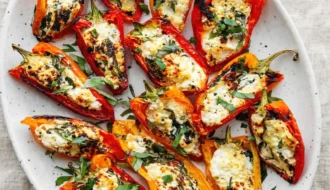 goat cheese stuffed mini peppers