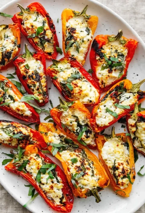 goat cheese stuffed mini peppers