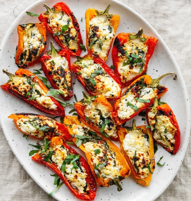 goat cheese stuffed mini peppers