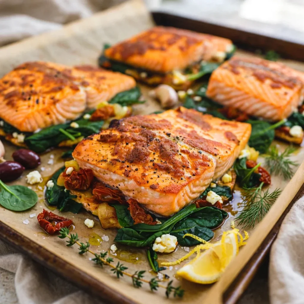 Easy and Delicious Mediterranean Stuffed Salmon - Easy and Delicious Mediterranean Stuffed Salmon