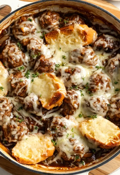 From-Scratch French Onion Meatballs