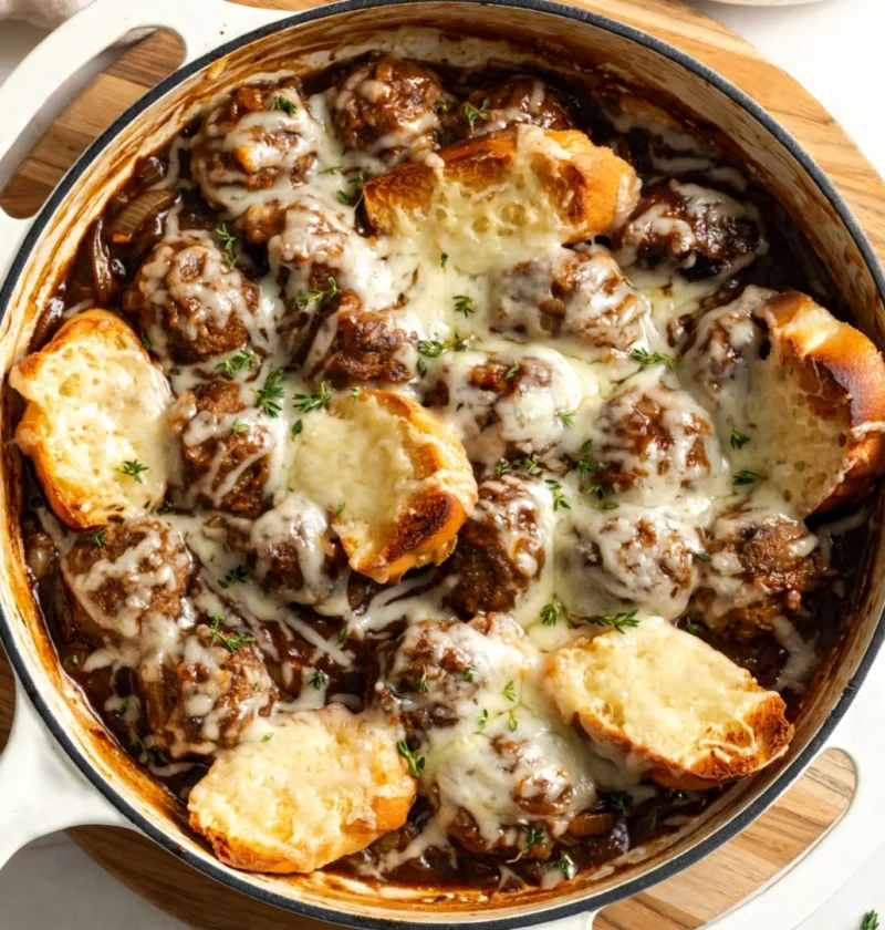 From-Scratch French Onion Meatballs