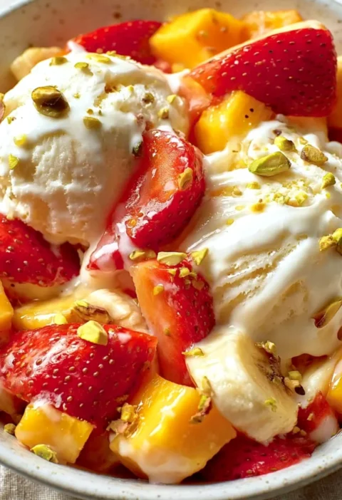 Fruit Salad with Ice Cream