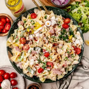 Italian Grinder Pasta Salad with Chili Crisp