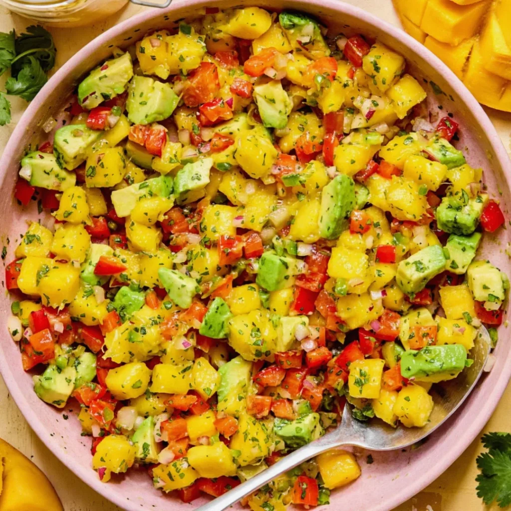 Mango Avocado Salad with Honey Lime Dressing - Mango Avocado Salad with Honey Lime Dressing