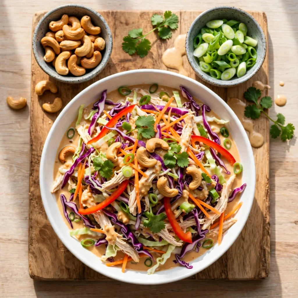 Thai Chicken Salad Recipe (Easy Meal Prep with Peanut Dressing) - Thai Chicken Salad Recipe (Easy Meal Prep with Peanut Dressing)