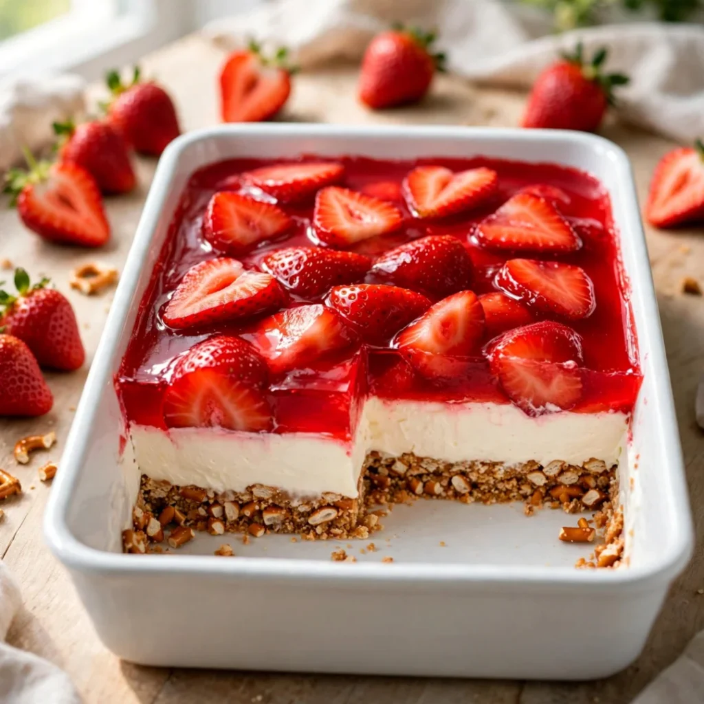 The Best Strawberry Pretzel Salad Recipe (No Cool Whip!) - The Best Strawberry Pretzel Salad Recipe (No Cool Whip!)
