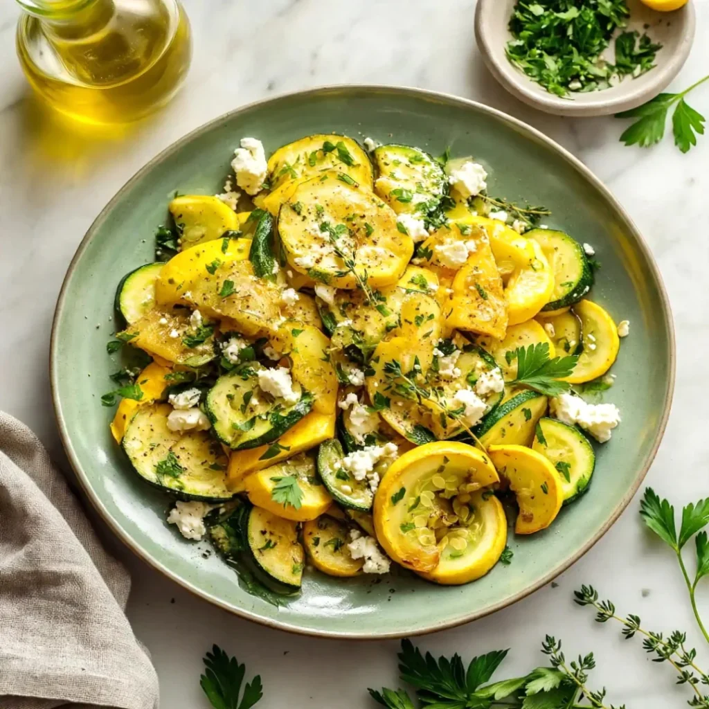 Yellow Squash with Feta - Yellow Squash with Feta