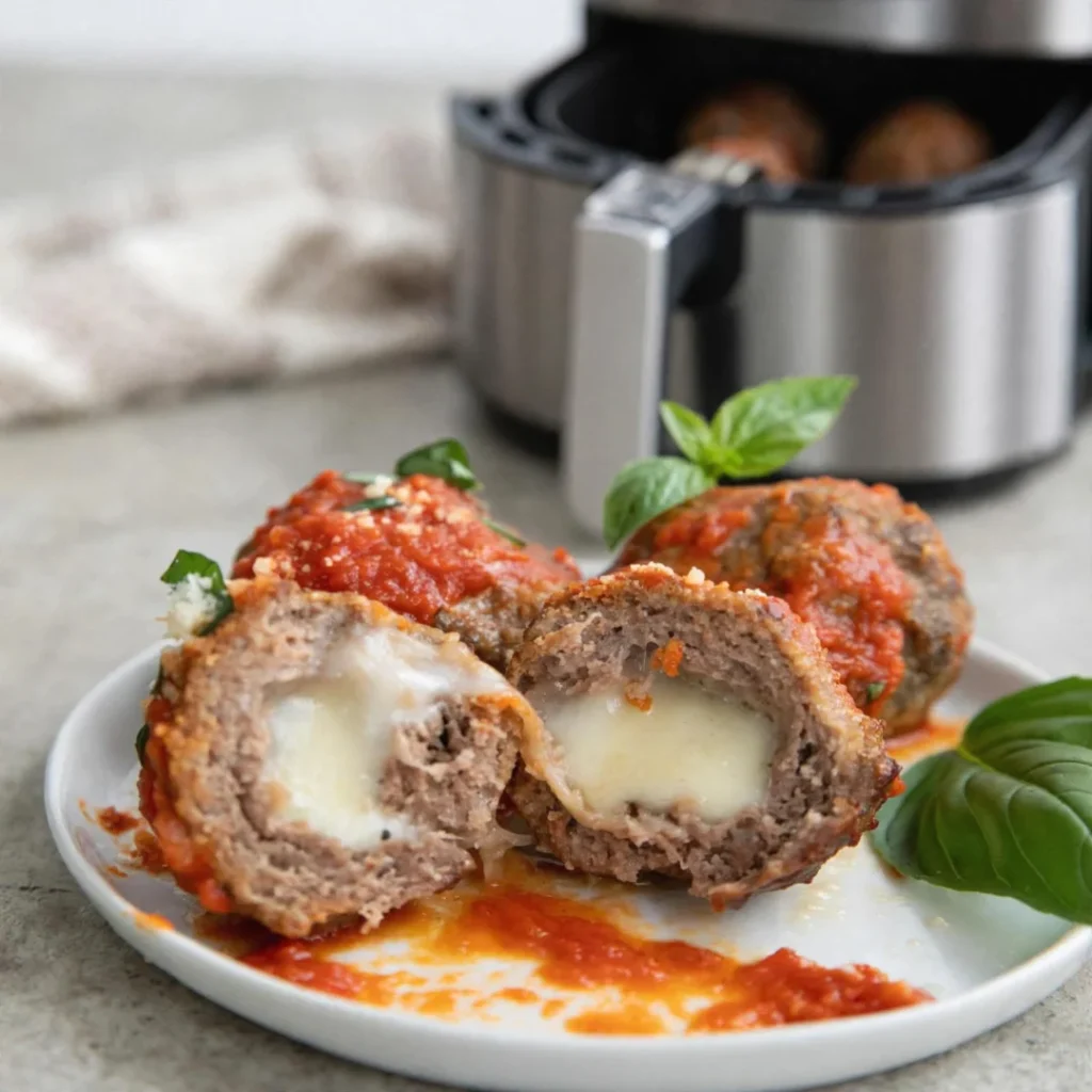 Air Fryer Stuffed Meatballs - Air Fryer Stuffed Meatballs