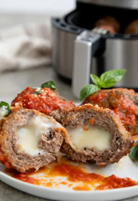 Air Fryer Stuffed Meatballs
