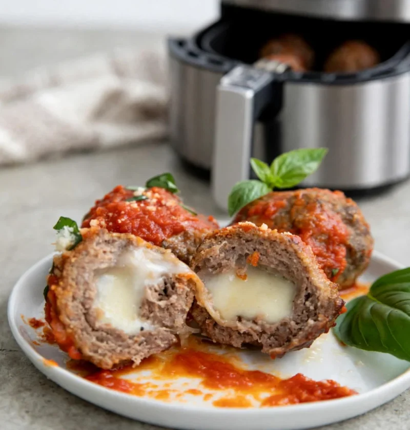 Air Fryer Stuffed Meatballs