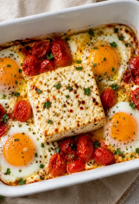 Baked Feta Eggs