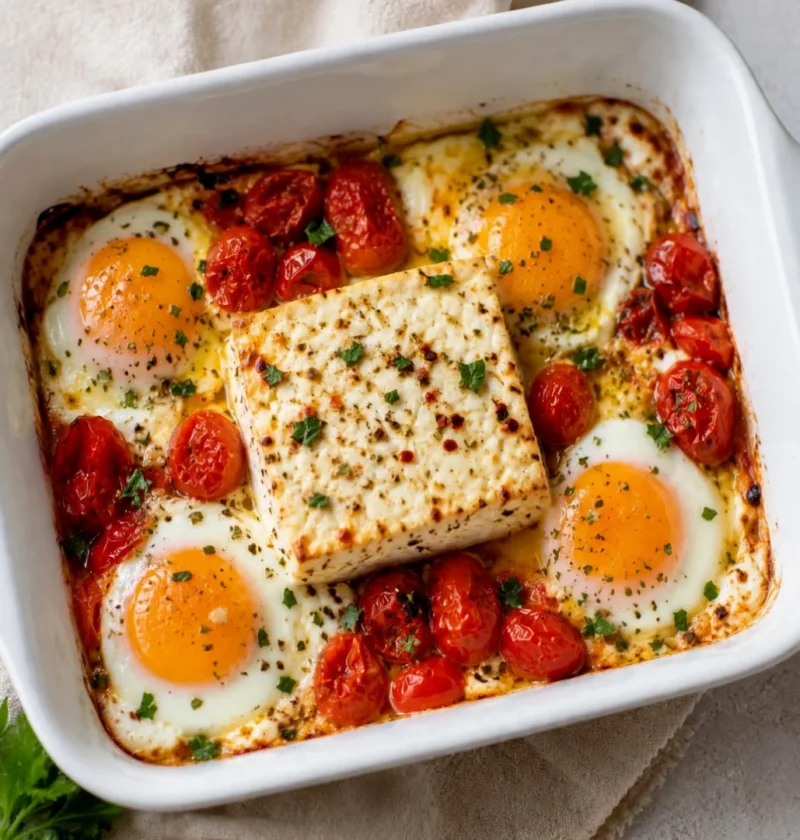 Baked Feta Eggs