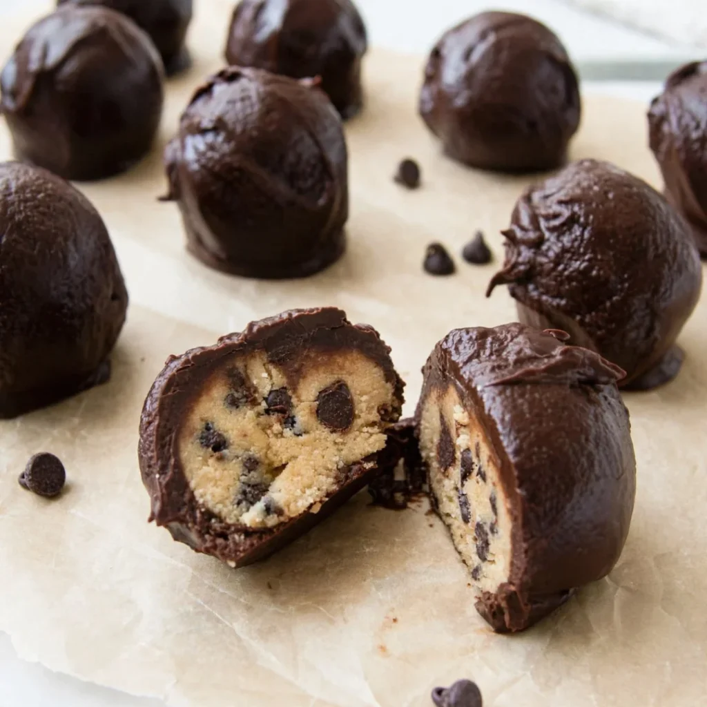 Chocolate Covered Cookie Dough Bites - Chocolate Covered Cookie Dough Bites
