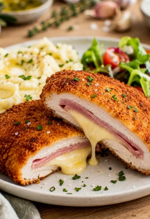 Crispy Homemade Chicken Cordon Bleu