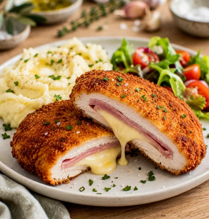 Crispy Homemade Chicken Cordon Bleu