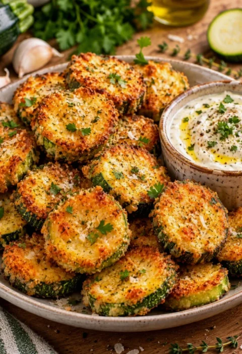 Crispy Zucchini Garlic Bites