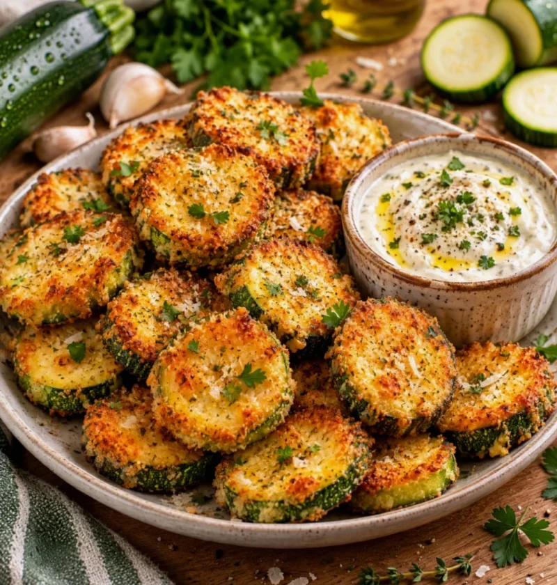 Crispy Zucchini Garlic Bites