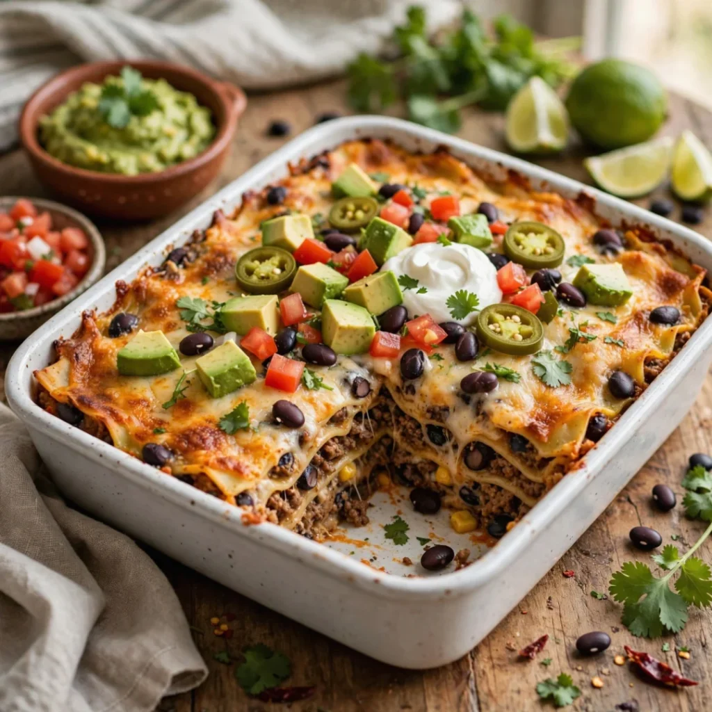 Easy Mexican Lasagna – Cheesy and Flavorful - Easy Mexican Lasagna – Cheesy and Flavorful